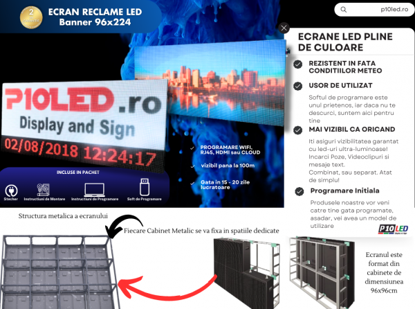 ecran-reclame-led-banner-cladire-programabil-fix-color-96x224cm-mall-magazin-centru-comercial-poze-video-promotii-text-exterior
