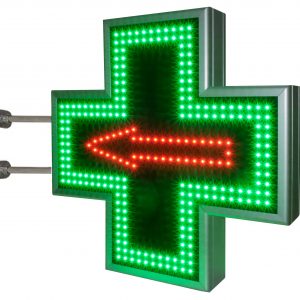 cruce farmacie verde leduri animate 60x60cm