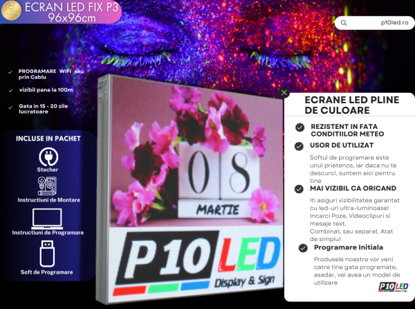 ecran-reclame-led-programabil-fix-color-96x96cm-mall-magazin-centru-comercial-poze-video-promotii-text-exterior