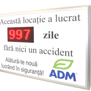 zile-fara-accident-numarator-led-70x100cm-p10led.ro-panou-informativ-zile-ultimul-accident-personalizabil