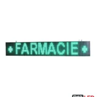 Afisaj LED farmacie vitrina 16x128 verde – vedere frontala