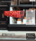 panou led text rosu 32x128 pentru punct paypoint exterior