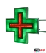 Cruce farmacie verde si rosu cu LED-uri animate 80x80cm