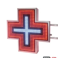 cruce medicala LED 80x80 rosie fata dubla exterior