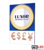Display LED Exchange 144x96 cm montat in vitrina pentru afisare cursuri valutare