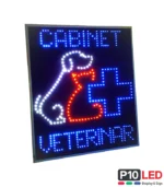 Reclama LED cabinet veterinar 90x70cm cu LED-uri albastre pentru exterior