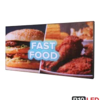 reclama led fast food cu afisare meniuri si video
