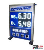 Totem LED preturi benzinarie 130x100cm cu afisaj alb digital, montat exterior