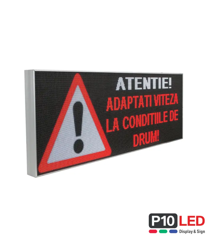 Afisaj stradal rutier LED 48x128 cm P5 RGB vedere frontala