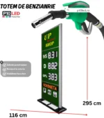 panou preturi benzinarie led 295x116 cm cu 3 preturi
