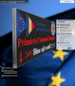 ecran led primarie p3 112x256 cm vedere laterala cu continut activ