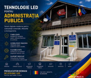 tehnologie led pentru administratia publica cu ecran informativ primarie P10 LED