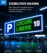 afisaj led locuri libere parcare cu vizibilitate maxima
